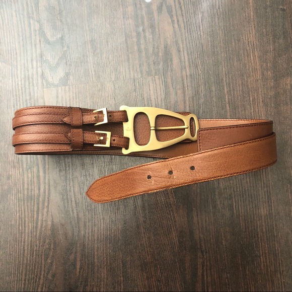 Gucci Accessories - Gucci High Waist Wide Leather Brown Belt